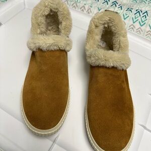Timberland Cozy Tan Faux Fur Lined Slip-On Shoes